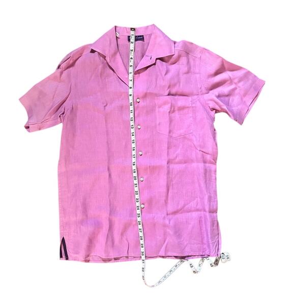 Ralph Lauren Purple Label 100% Linen Camp Shirt Pink Made in Italy M - Picture 13 of 16